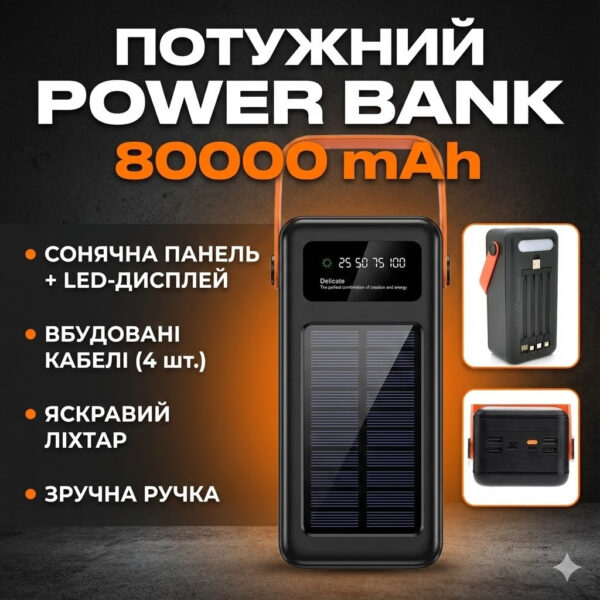 Powerbank 80000 mAh + solar
